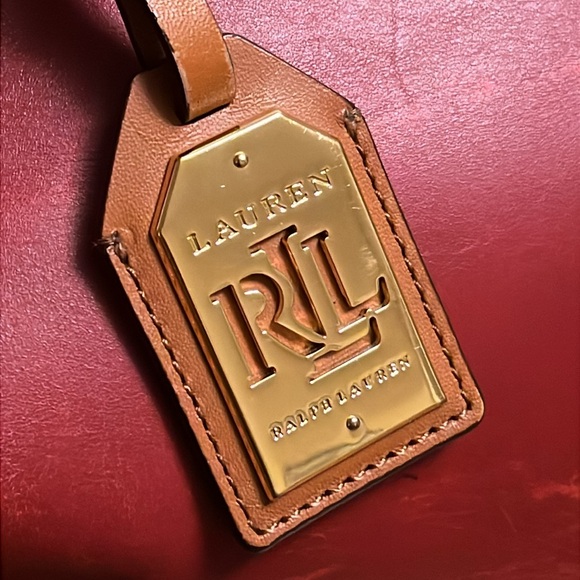 Ralph Lauren burgundy/ brown cow hide  Leather Hobo Bag, good preowned bag - Picture 5 of 17